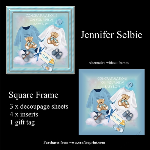 Twin Boys in square frame - Request
