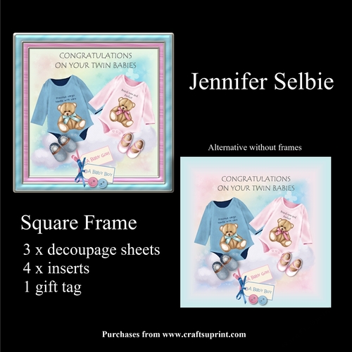 Twin Boy and Girl in square frame - Request