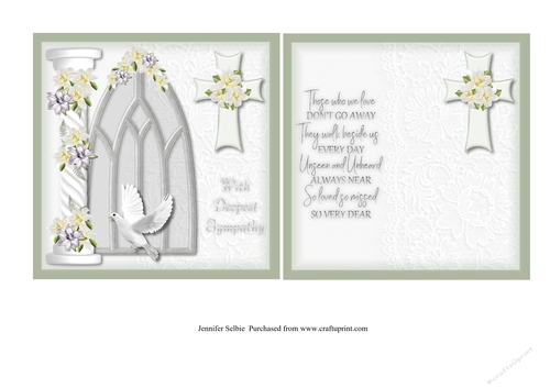 Arch with Lilies on Pillar Sympathy Card and Verse 6 x 6