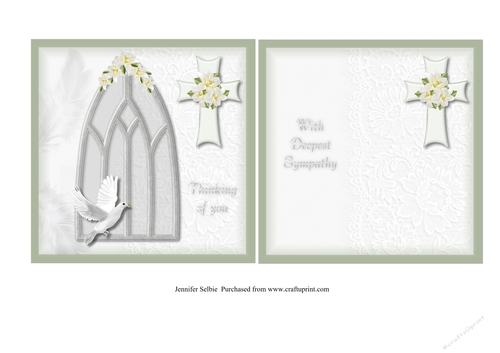 Arch with Cross and Dove Sympathy Card 6 x 6