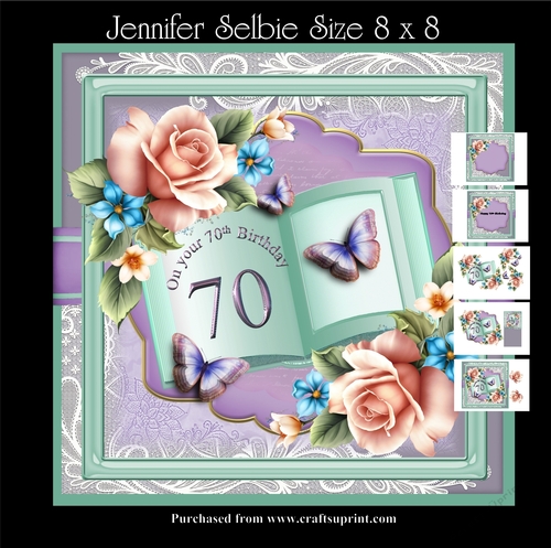 70th Female Birthday Book in Lilac and Min