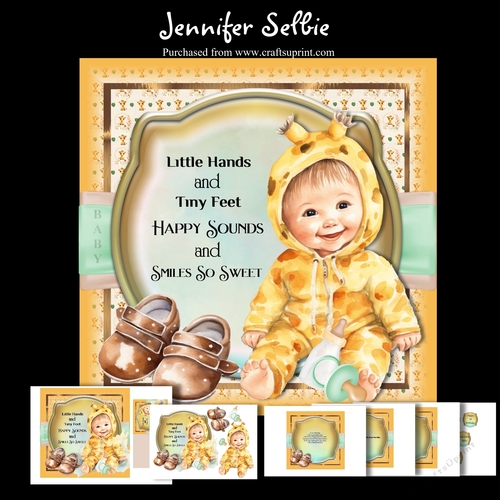 Baby in a cute Giraffe suit 8x8