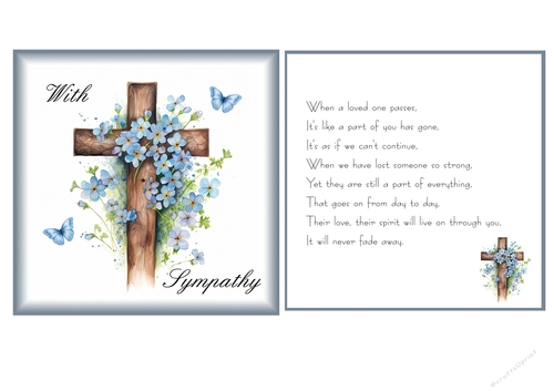 Sympathy Forget-me-nots on a wooden cross (4)