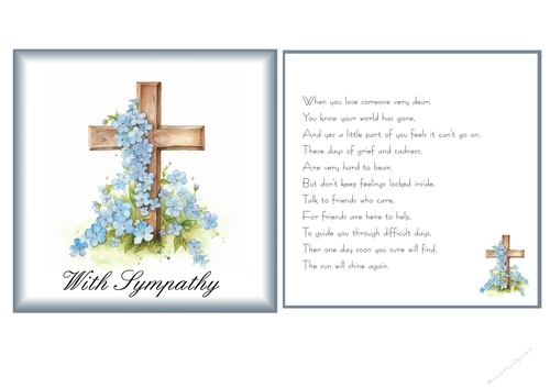 Sympathy Forget-me-nots on a wooden cross (3)