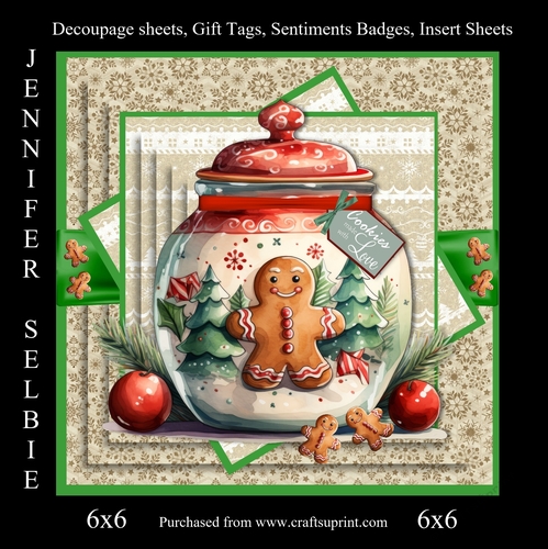 Christmas Cookie Jar with Gingerbread People