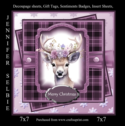 Christmas Deer in Purple