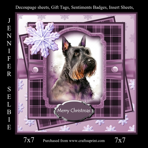 Christmas Scottie Dog in Purple