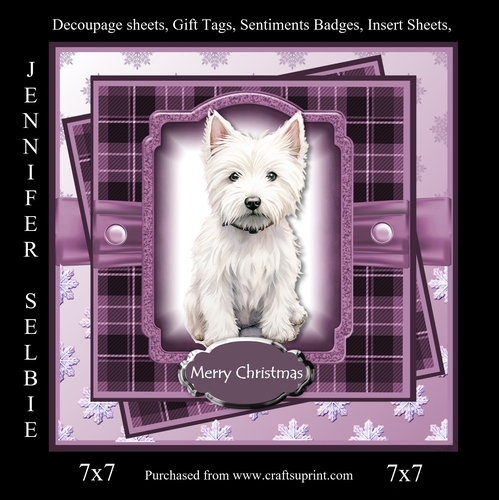 Christmas Westie in Purple
