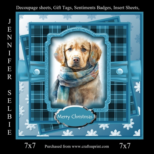 Cute Winter Puppy in a Cozy Scarf No.1