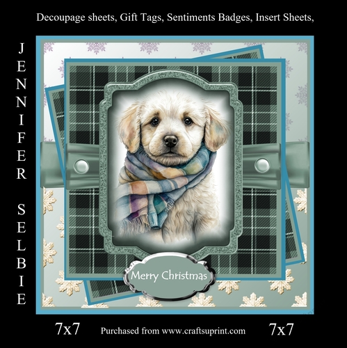 Cute Winter Puppy in a Cozy Scarf No.2