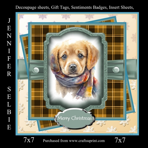 Cute Winter Puppy in a Cozy Scarf No.3