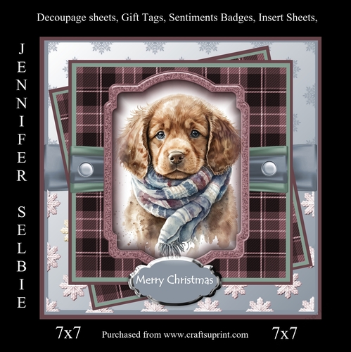 Cute Winter Puppy in a Cozy Scarf No.4