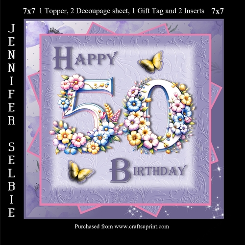 50th Birthday in Flowers 7x7