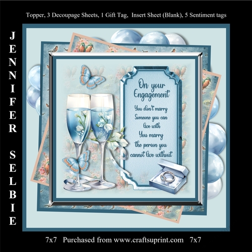 Engagement Blue Champagne Glasses