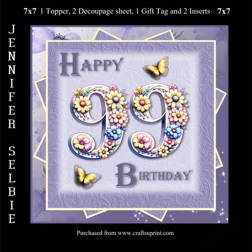 99th Birthday in Lilac and Yellow