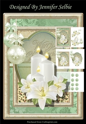 Christmas Candle in Frame with Baubles