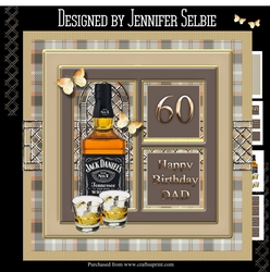 Male 60th Birthday with Whiskey Bottle