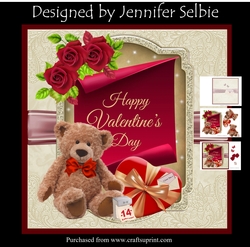 Valentines Teddy Bear and Chocolates