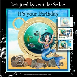 Under the sea Blue Mermaid for ages 5-9