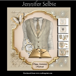 Husband Anniversary - Cream Waistcoat and Watch