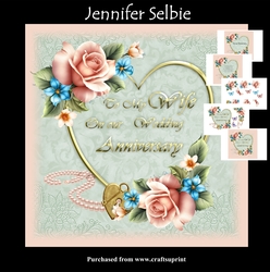 Heart and Flowers Anniversary Card