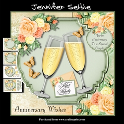 Wedding Anniversary in Peach and Green