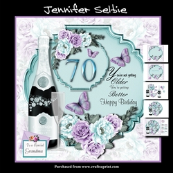 Female 70th Birthday in Teal and Lilac