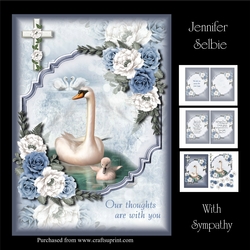Swan and Cygnet Sympathy Card