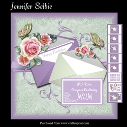 Green and Lilac Birthday Envelopes