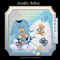New Twin Baby Boys with Teddies