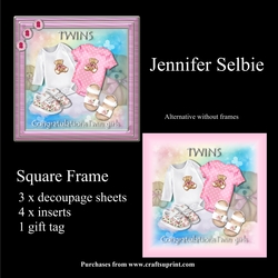 Twin Girls in square frame - Request
