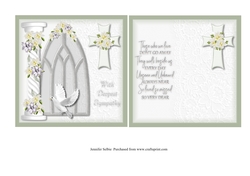 Arch with Lilies on Pillar Sympathy Card and Verse 6 x 6
