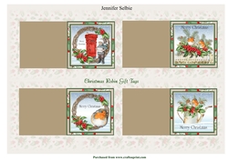 Christmas Robin Gift Tags x 4