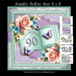 90th Female Birthday Book in Lilac and Mint
