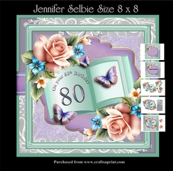 80th Female Birthday Book in Lilac and Min