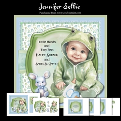 Baby in a cute frog suit 8x8