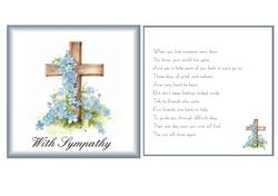 Sympathy Forget-me-nots on a wooden cross (3)