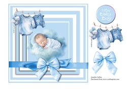 New Baby Boy Topper No.1 8x8