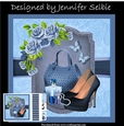 Blue Bag and Shoes with Butterflies