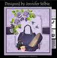Purple Bag, Makeup and Shoes with Butterflies