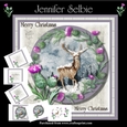 Deer in the snow with thistles Merry Christmas