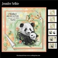 Mothers Day - Panda and Baby in Orange and Green