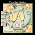 Wedding Anniversary in Peach and Green