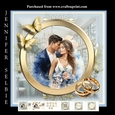 Bride and Groom in Cream and Blue 8x8