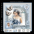 Bride and Groom in Blue and Brown 8x8