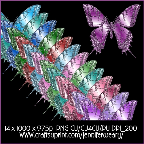 Christmas Wishes Butterflies Glitter
