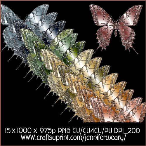 Beige Butterflies Glitter