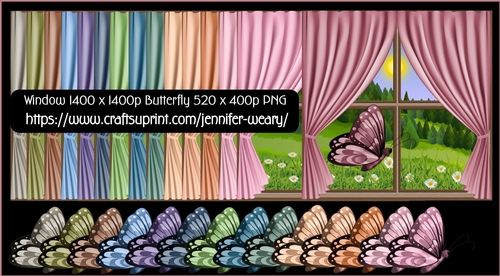 Window Views + Butterflies-Unique