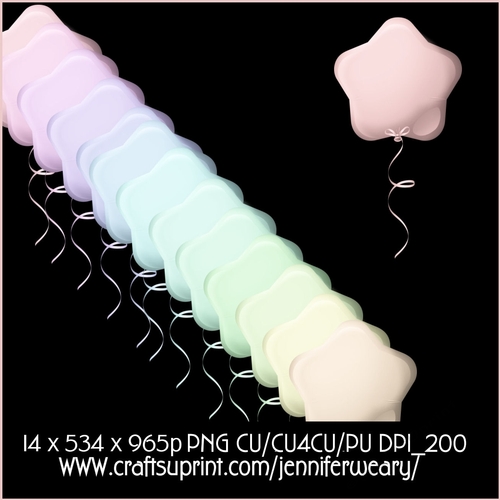 20 Candy Floss Star Balloons