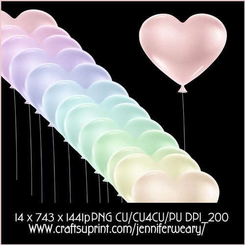 20 Candy Floss Heart Balloons